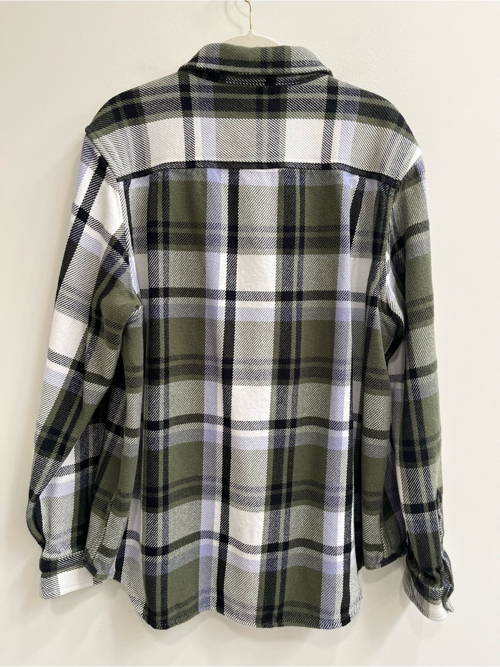 Outerknown Women's Blanket Shirt Button Ip Rugged Olive Essex Plaid Woman’s XL - Picture 5 of 13